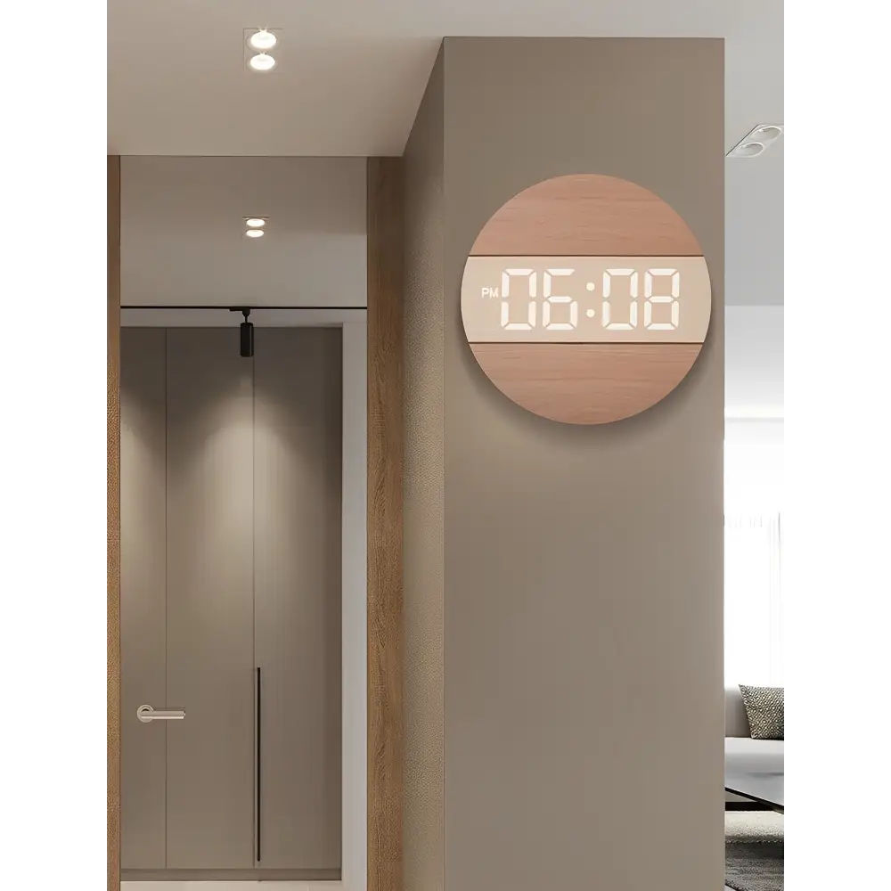 Horloge Murale LED en Bois - Horloges murales