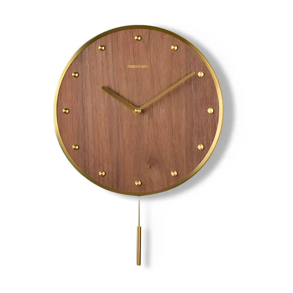 Pendule en Bois - Horloges murales - Couleur dorée balancier droit