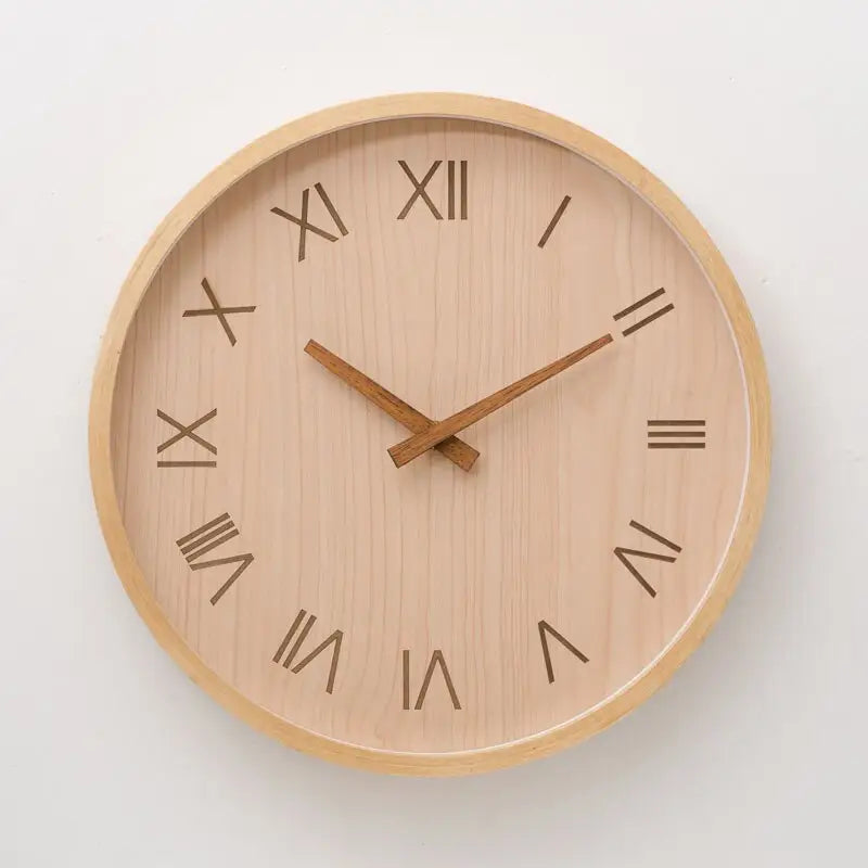 Horloge Murale Design Bois - Horloges murales - Bois clair chiffre romain / 25